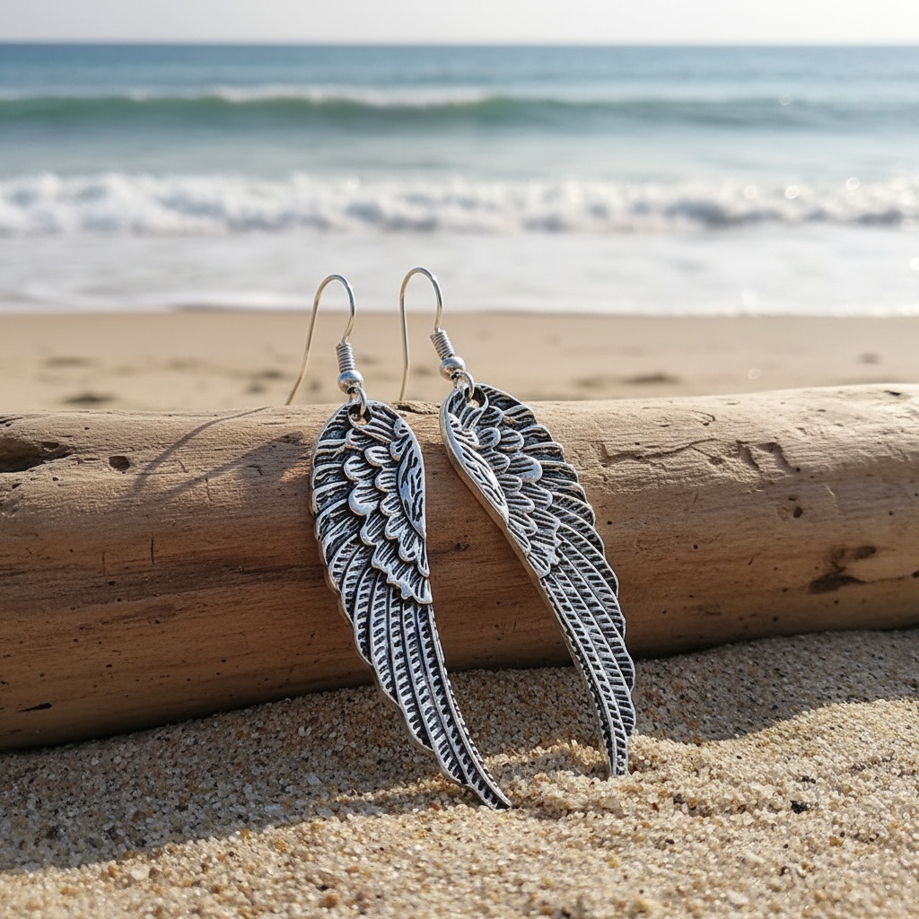Retro Angel Wing Pendant Earrings — Ethereal Gift